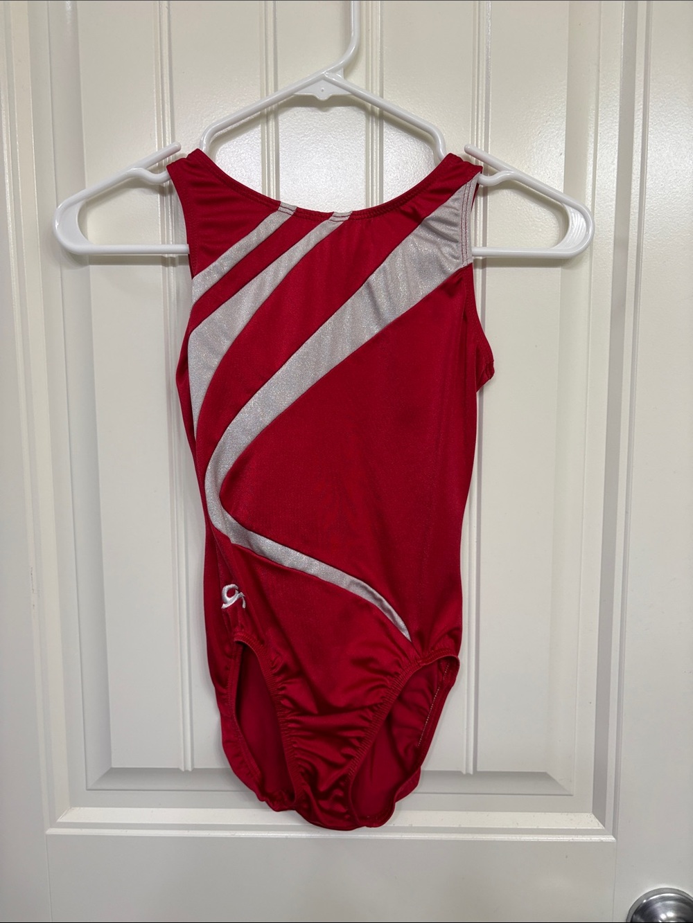 GK Red Metallic‎ Silver Accent Gymnastics Leotard